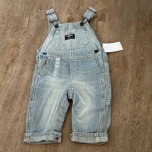 OshKosh B'gosh Light Blue and White Striped Kids Overalls